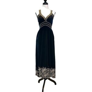 Spoiled Black and Gold Maxi Dress